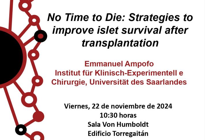 Seminario «No Time to Die: Strategies to improve islet survival after transplantation»