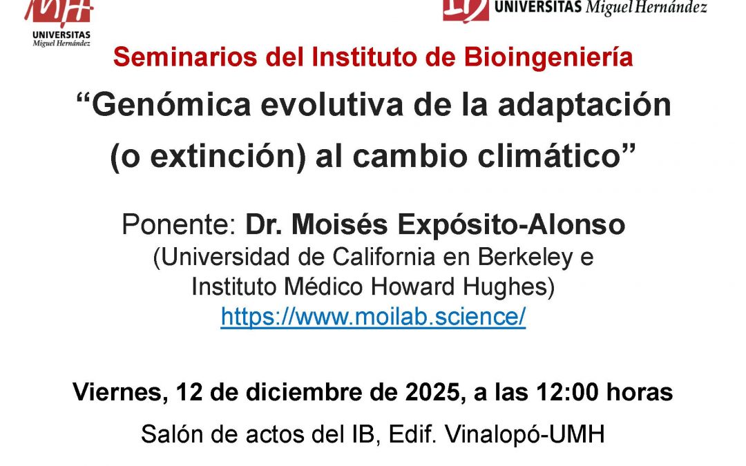Título: “Genómica evolutiva de la adaptación (o extinción) al cambio climático”